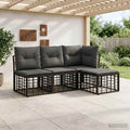 Outdoor-Sofagarnitur Schwarz Polyester