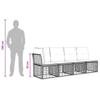 Outdoor-Sofagarnitur 6 pcs Schwarz und Dunkelgrau Polyester
