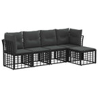 Outdoor-Sofagarnitur Schwarz Polyester