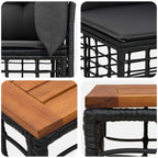 Outdoor-Sofagarnitur 5 pcs Schwarz und Dunkelgrau Polyester