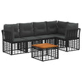 Outdoor-Sofagarnitur 6 pcs Schwarz und Dunkelgrau Polyester