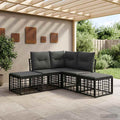 Outdoor-Sofagarnitur Schwarz Polyester