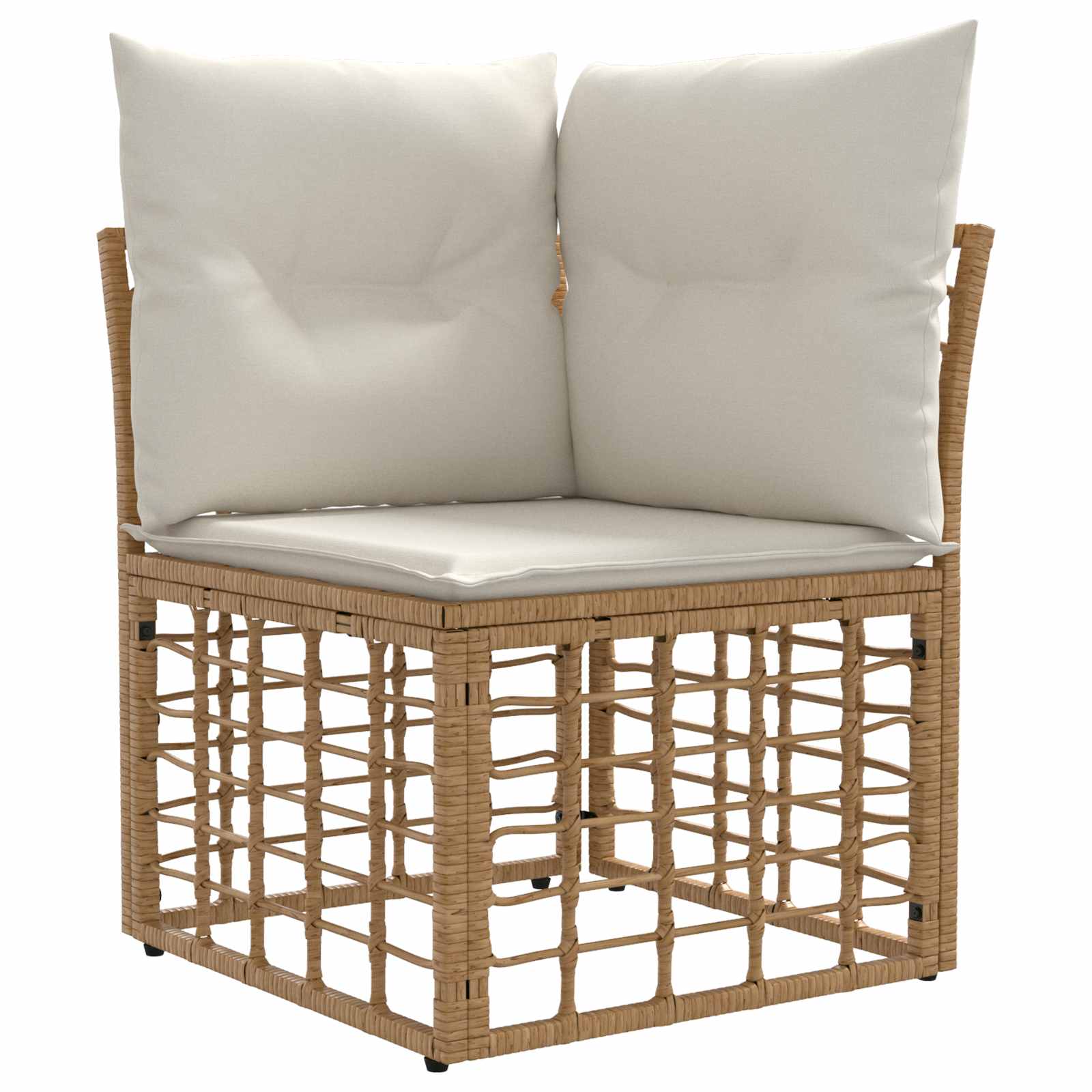 Outdoor-Sofagarnitur 8 pcs Natürlich und Cremweiß Polyester