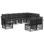 Outdoor-Sofagarnitur Schwarz Polyester