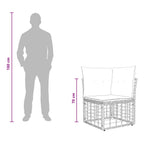 Outdoor-Sofagarnitur 10 pcs Natürlich und Cremweiß Polyester