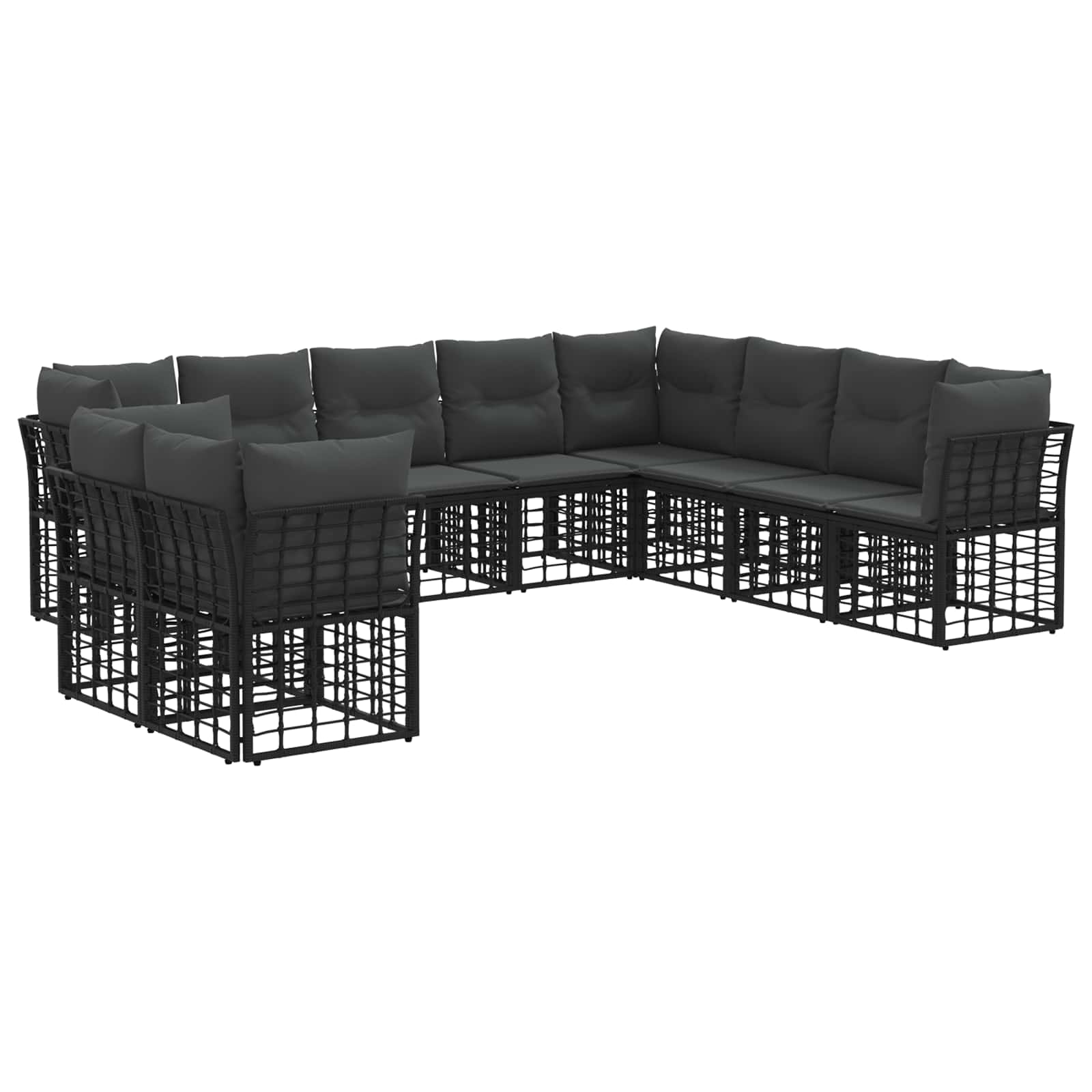 Outdoor-Sofagarnitur Schwarz Polyester