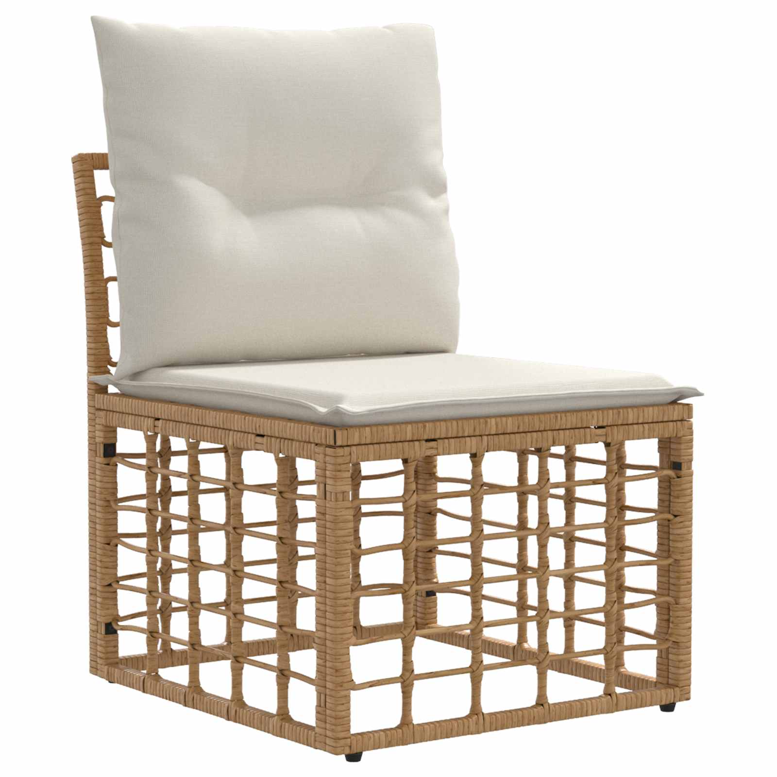 Outdoor-Sofagarnitur 11 pcs Natürlich und Cremweiß Polyester