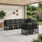 Outdoor-Sofagarnitur Schwarz Polyester