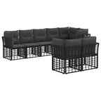 Outdoor-Sofagarnitur Schwarz Polyester