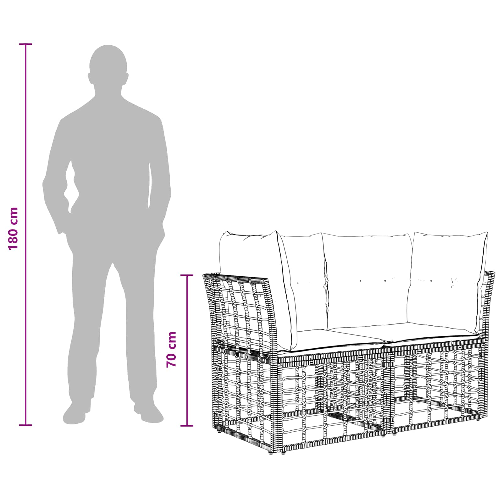 Outdoor-Sofagarnitur 9 pcs Natürlich und Cremweiß Polyester