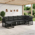 Outdoor-Sofagarnitur Schwarz Polyester
