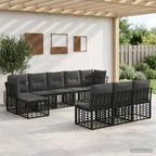 Outdoor-Sofagarnitur Schwarz und Dunkelgrau Polyester