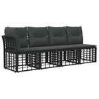 Outdoor-Sofagarnitur Schwarz und Dunkelgrau Polyester