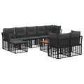 Outdoor-Sofagarnitur 10 pcs Schwarz und Dunkelgrau Polyester