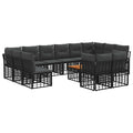 Outdoor-Sofagarnitur 13 pcs Schwarz und Dunkelgrau Polyester