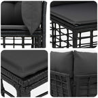 Outdoor-Sofagarnitur 12 pcs Schwarz und Dunkelgrau Polyester