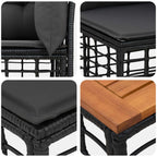 Outdoor-Sofagarnitur 13 pcs Schwarz und Dunkelgrau Polyester
