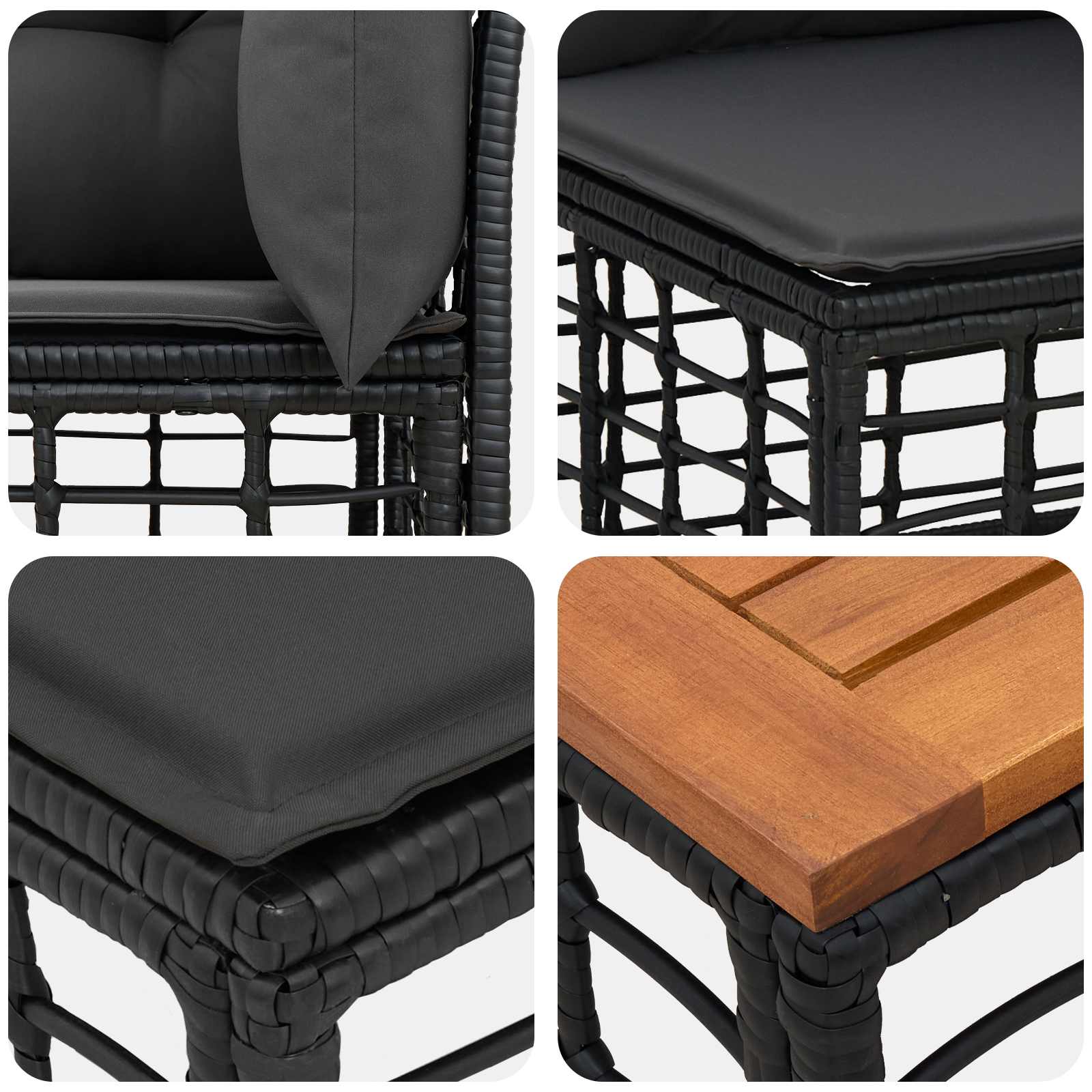 Outdoor-Sofagarnitur 13 pcs Schwarz und Dunkelgrau Polyester