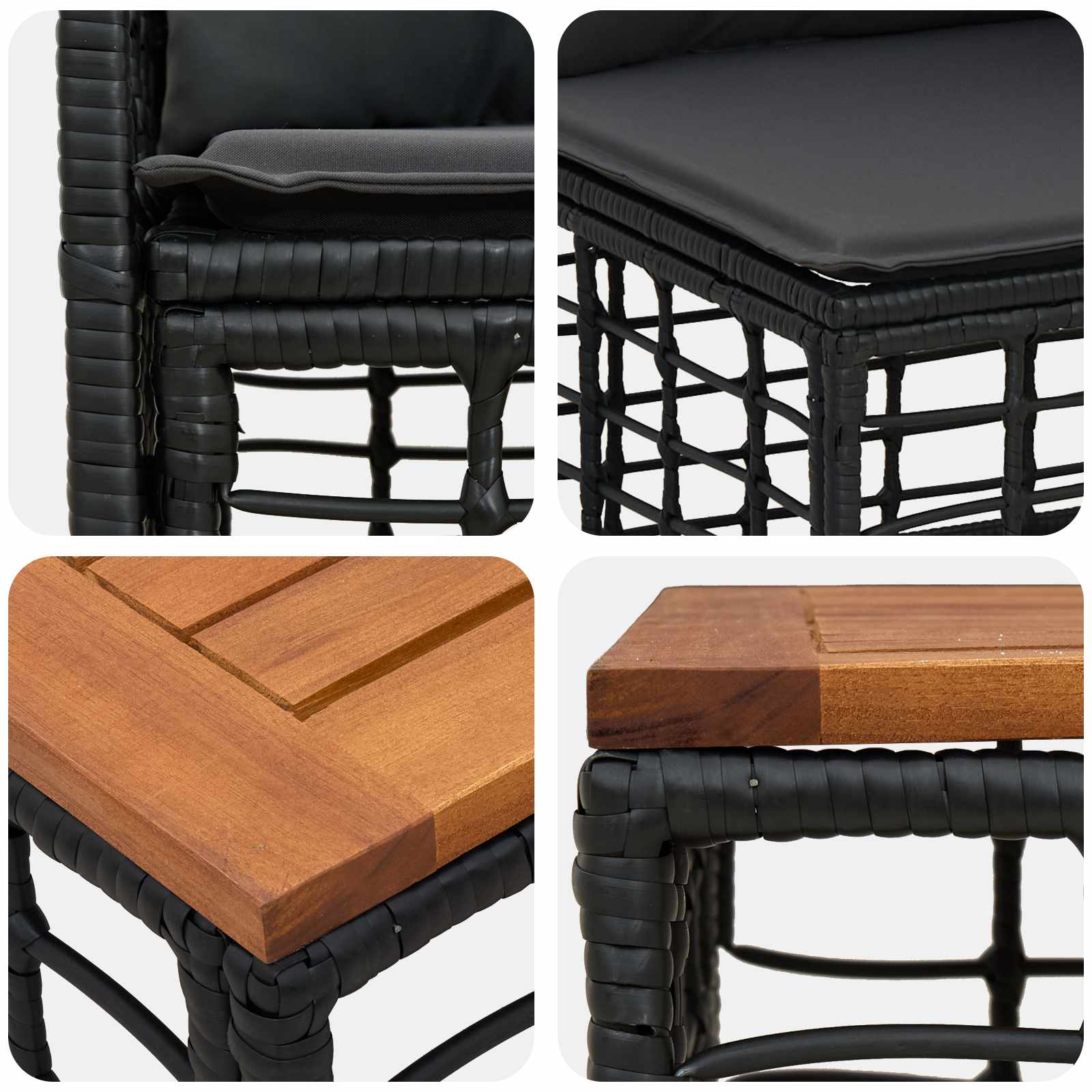Outdoor-Sofagarnitur 13 pcs Schwarz und Dunkelgrau Polyester