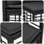Outdoor-Sofagarnitur 6 pcs Schwarz und Dunkelgrau Polyester