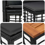 Outdoor-Sofagarnitur 5 pcs Schwarz und Dunkelgrau Polyester