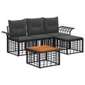 Outdoor-Sofagarnitur 5 pcs Schwarz und Dunkelgrau Polyester