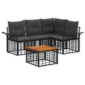 Outdoor-Sofagarnitur 5 pcs Schwarz und Dunkelgrau Polyester