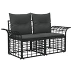 Outdoor-Sofagarnitur 5 pcs Schwarz und Dunkelgrau Polyester