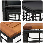 Outdoor-Sofagarnitur 11 pcs Schwarz und Dunkelgrau Polyester