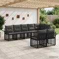 Outdoor-Sofagarnitur 8 pcs Schwarz und Dunkelgrau Poly-Rattan