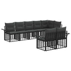 Outdoor-Sofagarnitur 8 pcs Schwarz und Dunkelgrau Poly-Rattan