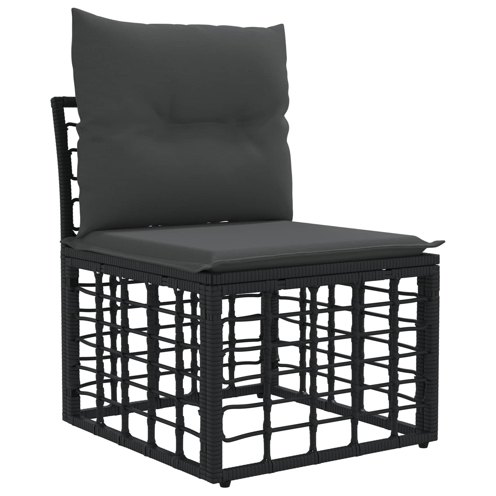 Outdoor-Sofagarnitur 6 pcs Schwarz und Dunkelgrau Polyester