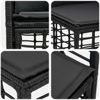 Outdoor-Sofagarnitur 6 pcs Schwarz und Dunkelgrau Polyester