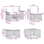 Outdoor-Sofagarnitur 8 pcs Natürlich und Cremweiß Polyester