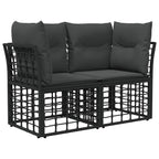Outdoor-Sofagarnitur 10 pcs Schwarz und Dunkelgrau Polyester