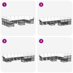 Outdoor-Sofagarnitur 11 pcs Natürlich und Cremweiß Polyester