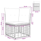 Outdoor-Sofagarnitur 10 pcs Natürlich und Cremweiß Polyester