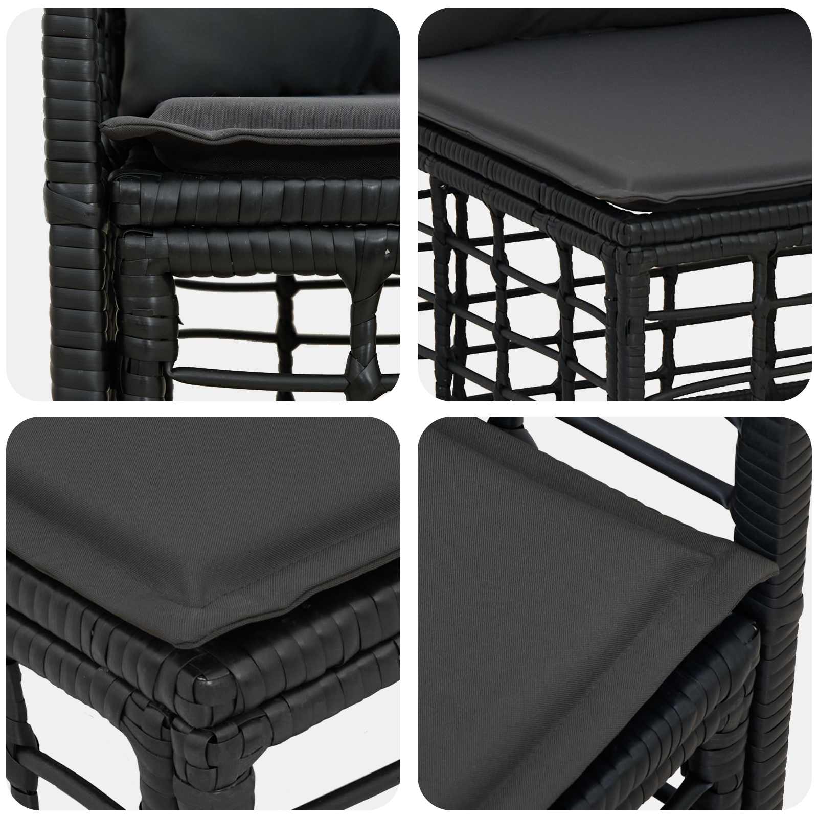 Outdoor-Sofagarnitur 8 pcs Schwarz und Dunkelgrau Polyester