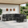 Outdoor-Sofagarnitur 8 pcs Schwarz und Dunkelgrau Polyester