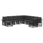 Outdoor-Sofagarnitur 11 pcs Schwarz und Dunkelgrau Polyester