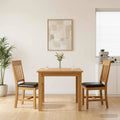 Esszimmerstuhl 2 pcs Massivholz Eiche Schwarz 45 x 59 x 92 cm