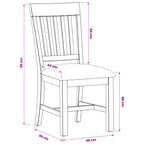 Esszimmerstuhl 2 pcs Massivholz Eiche Schwarz 45 x 59 x 92 cm
