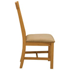 Esszimmerstuhl 2 pcs Massivholz Eiche Beige 45 x 59,5 x 100 cm
