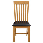 Esszimmerstuhl 2 pcs Massivholz Eiche Schwarz