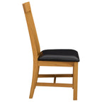 Esszimmerstuhl 2 pcs Massivholz Eiche Schwarz