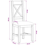 Esszimmerstuhl 2 pcs Massivholz Eiche Grau 45 x 54 x 105 cm