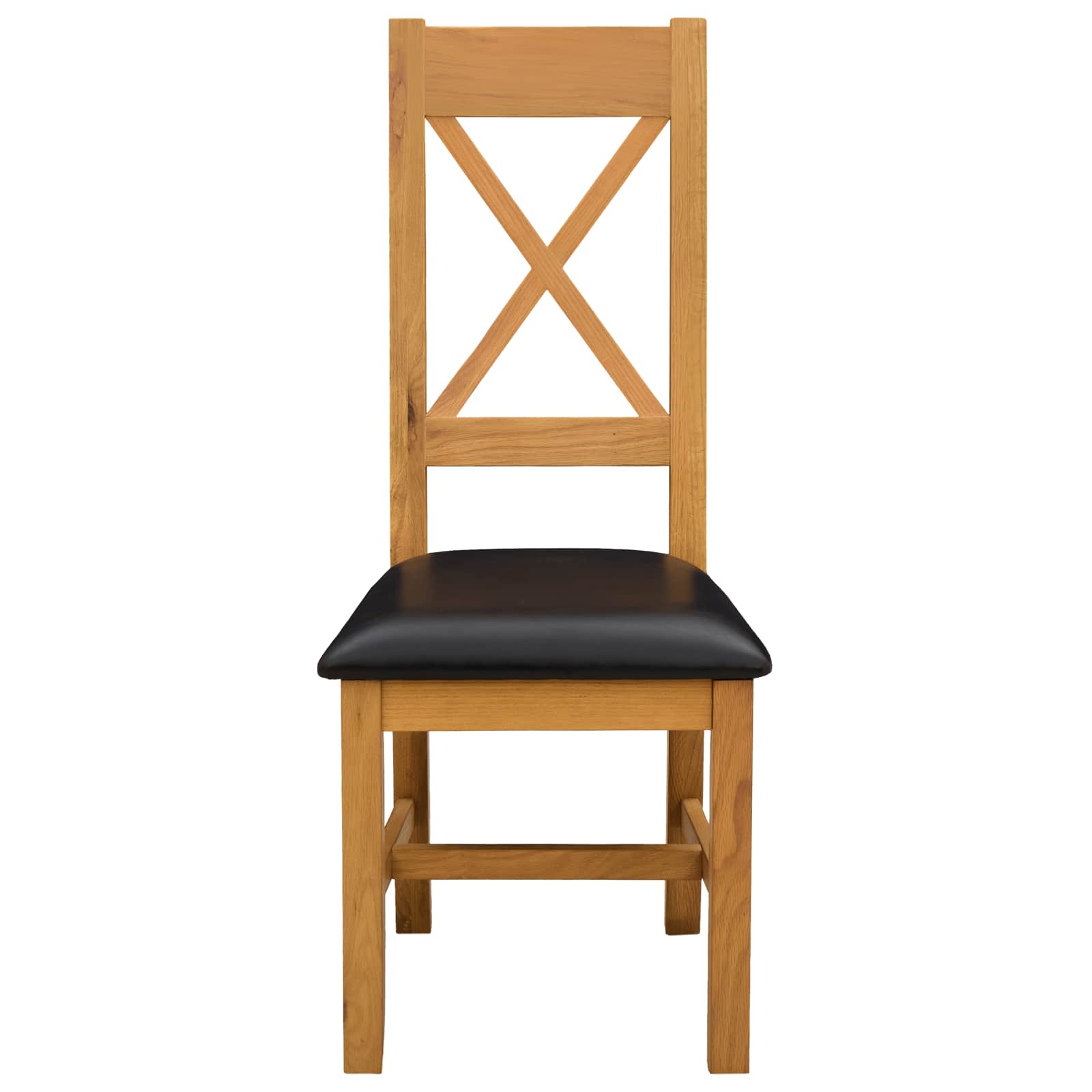 Esszimmerstuhl 2 pcs Massivholz Eiche Schwarz 45 x 54 x 105 cm