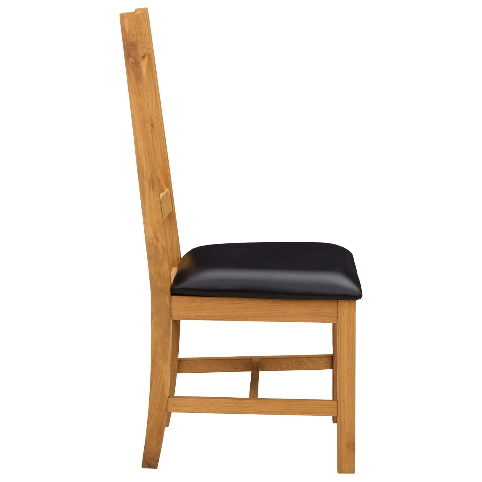 Esszimmerstuhl 2 pcs Massivholz Eiche Schwarz 45 x 54 x 105 cm