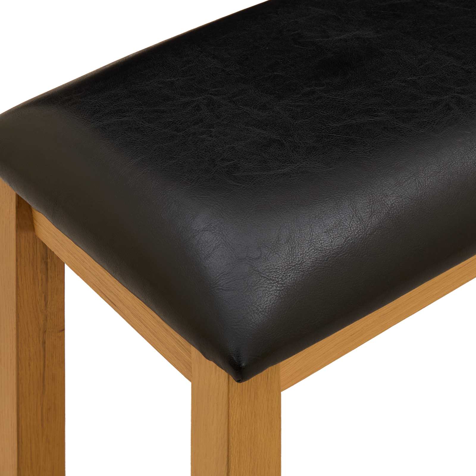 Esstischbank 95 x 32 x 45 cm Massivholz Eiche Schwarz