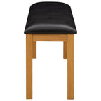 Esstischbank 95 x 32 x 45 cm Massivholz Eiche Schwarz